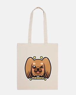 KAWAII Chibi Pekingese Dog Face - Tote Bag