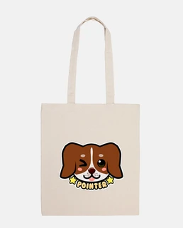 KAWAII Chibi Pointer Dog Face - Tote Bag
