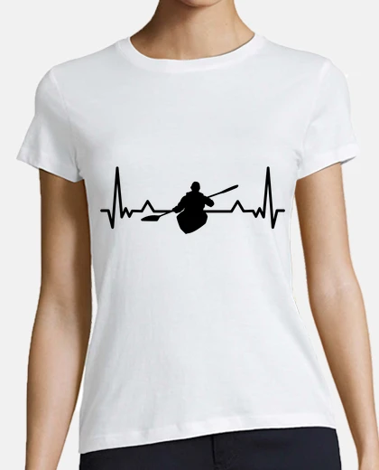 Playera kayak latido del corazón línea gracioso
