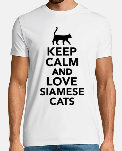 T-shirt keep calm and love siamese cats