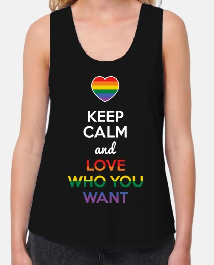 T-shirt keep calm and love who you want, dark background