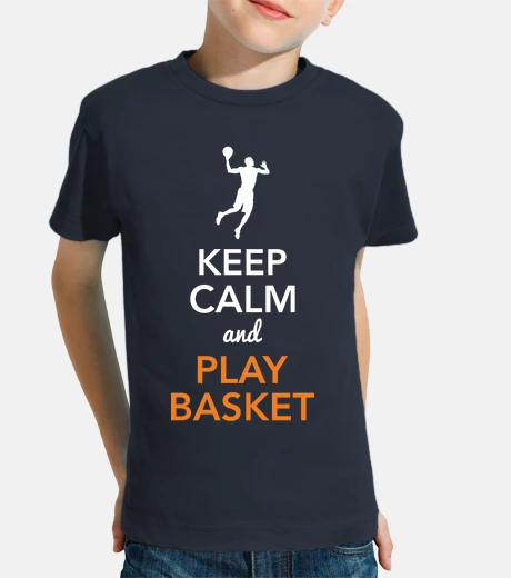 Kids keep calm and play basketball (child)