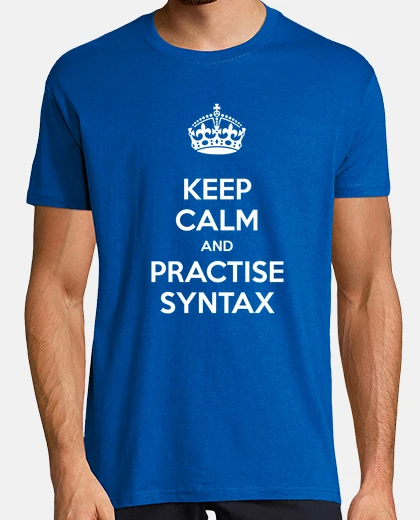 Playera Keep Calm and Practise Syntax Hombre Azul