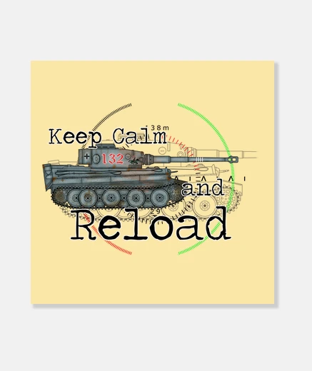 Lienzo Keep calm and reload the tiger