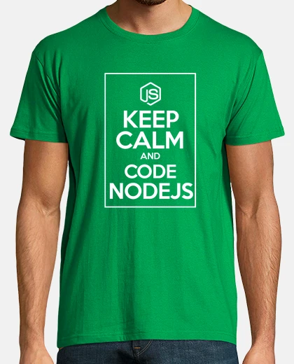 T-shirt keep calma e il code nodejs light