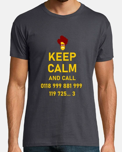 T-shirt keep calma ec all 0118 999  crow d