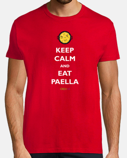 keep calm and eat t-shirt manica corta da uomo paella