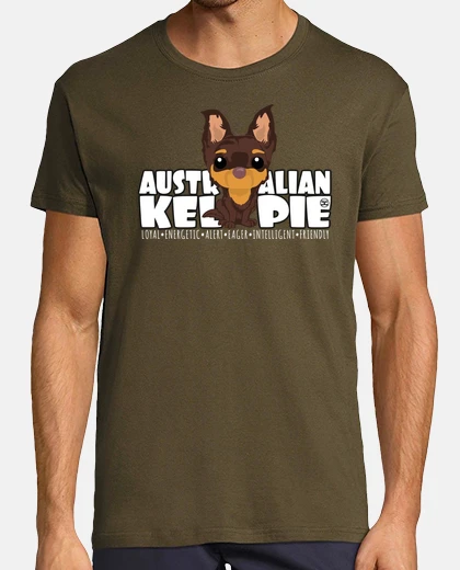 T-shirt kelpie - dg big head ( brown amp tan)