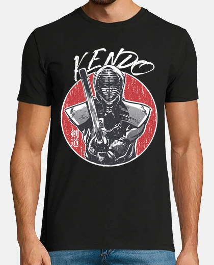 T-shirt kendo samurai giapponese con spada di b