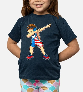 Kids Dabbing Wrestling Boy T-Shirt Wrestler Us Flag Gift Kids Dabbing Wrestling Boy T-Shirt Wrestler Us Flag Gift
