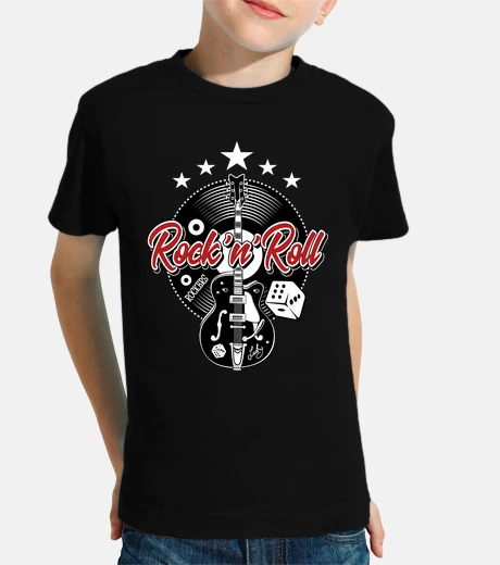 Kids kids rock and roll music rockabilly rockers dice music t-shirt
