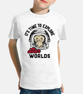 kids t-shirt astronauts humor monkey monkeys animals space adventures