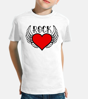 kids t-shirt heart rock and roll music tattoo love rock rocker
