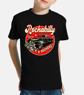 kids t-shirt music cars rockabilly vintage american classic cars rockers rock and roll