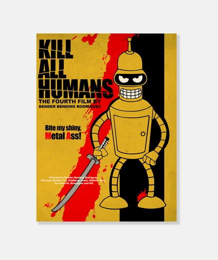 Stampa kill all gli esseri umani di tela