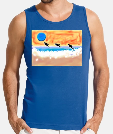 T-shirt killer whales and moon