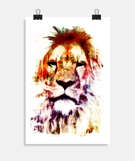 Poster king lion africa