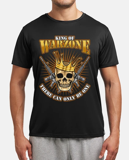 Tee-shirt king of warzone zone de combat joueur jeux vidéo tireur guerre