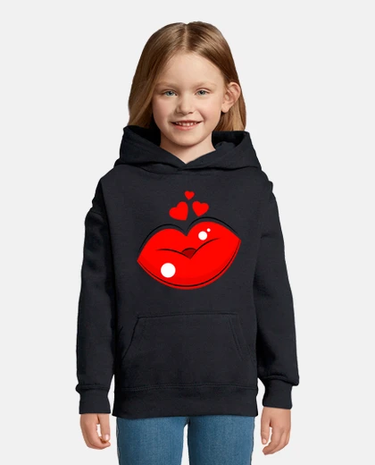 Kids kisses with heart