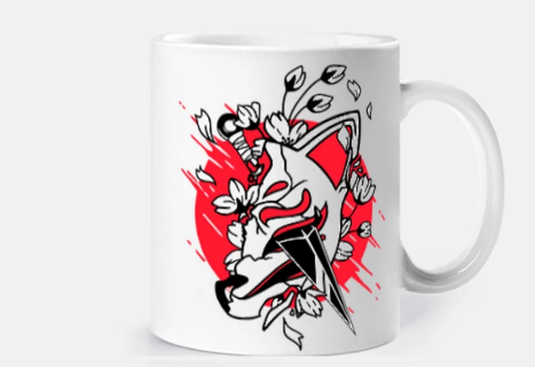 Mug Kitsune shinobi kunai