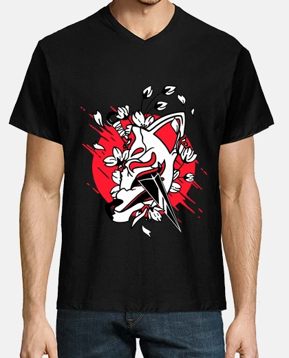 T-shirt kitsune shinobi kunai