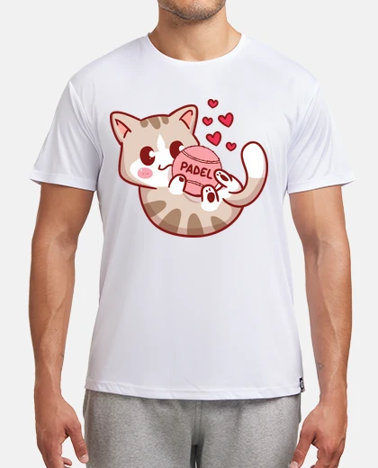 T-shirt kitten with padel tennis ball