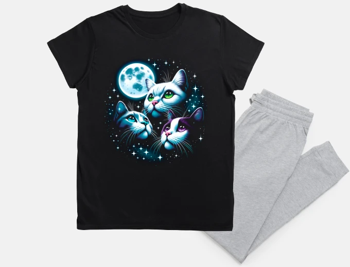 Pyjama kittens in the light of the full moon c