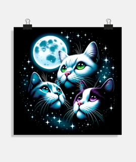 kittens in the light of the full moon c