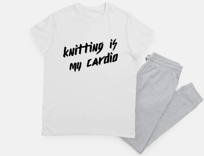 Pyjama knitting is my cardio