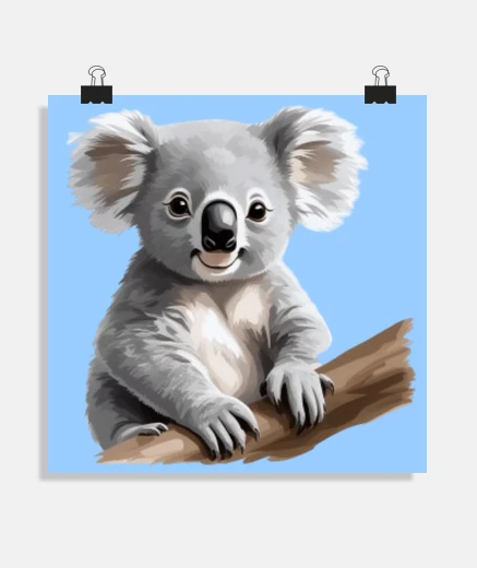 Poster koala bébé dessin realiste trop chou affiche chambre poster 