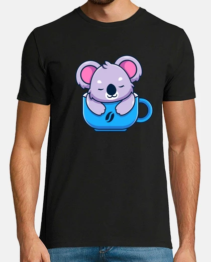 T-shirt koala in a cup of coffee