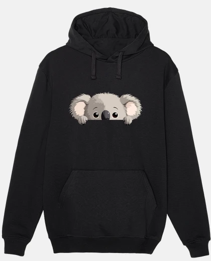 Hoodie Koala Peeking Cute Adorable Funny Anima