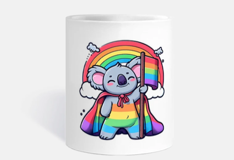 Cup koala rainbow flag
