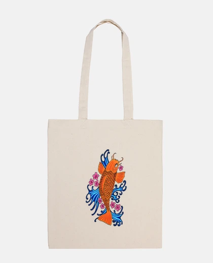 Borsa koi con acqua e fiori