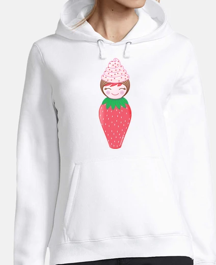 Felpa kokeshi bign&eacute; della fragola