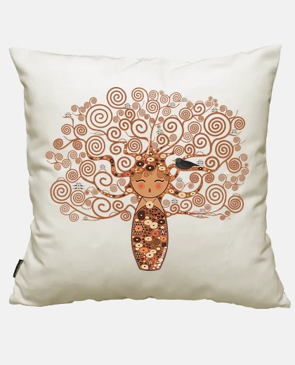 Funda Kokeshi El árbol de la vida estilo Klimt