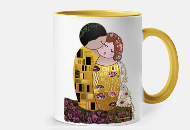 Taza Kokeshi El Beso estilo Klimt
