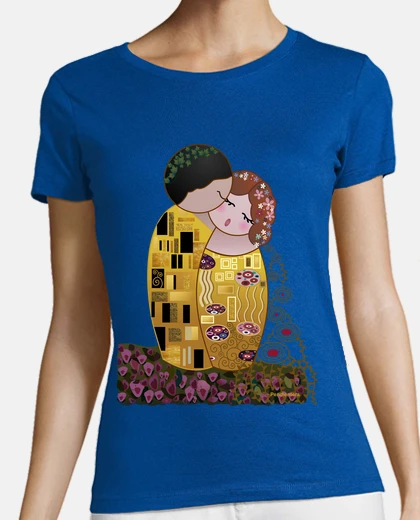 T-shirt Kokeshi Il Bacio stile Klimt idee regali san valentino per lei