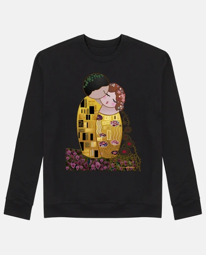Hoodie kokeshi kiss klimt style