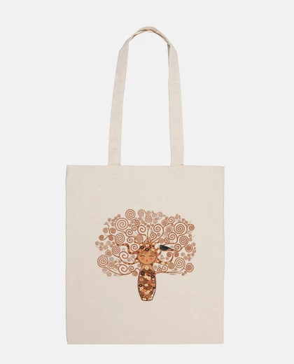 Borsa kokeshi l'albero della vita stile di klimt