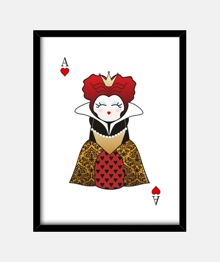 Cadre kokeshi reine des coeurs