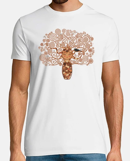 T-shirt kokeshi the tree of life klimt style