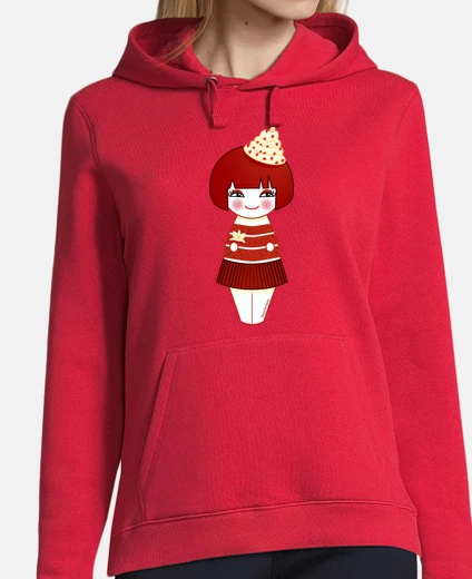 Felpa kokeshi velluto rosso