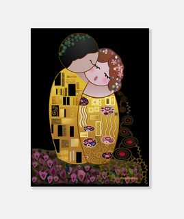Kokeshi El Beso estilo Klimt
