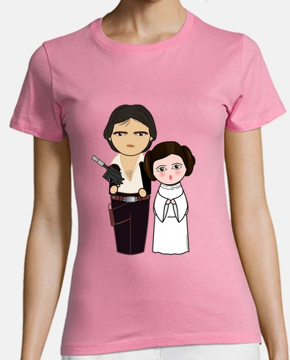 Playera Kokeshis Han Solo y Princesa Leia