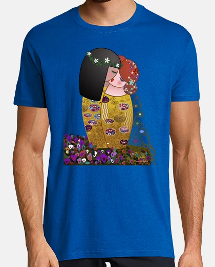 Camiseta Kokeshis lesbianas El beso estilo Klimt