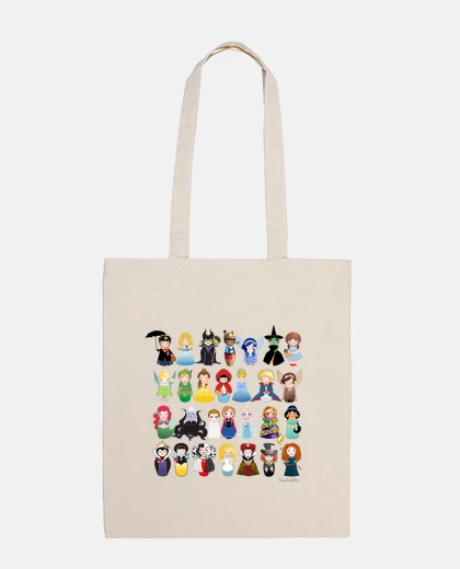 Bolsa Kokeshis personajes de cuento