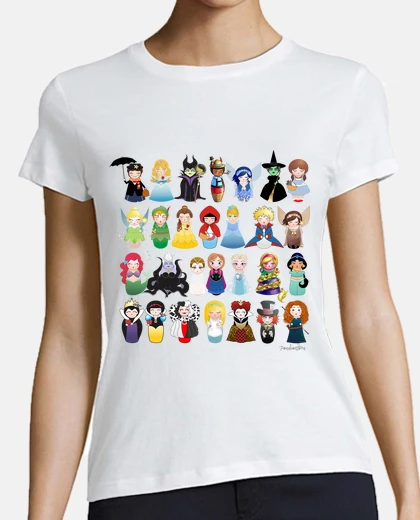 Playera Kokeshis personajes de cuento
