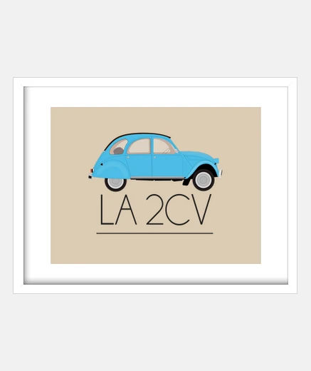 Cadre la 2cv bleue