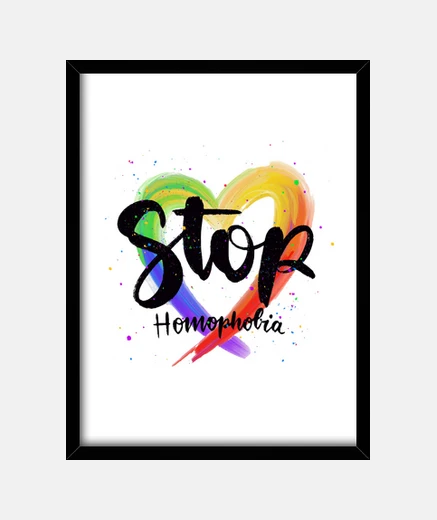 Quadro la bandiera del gay pride ferma l39omof